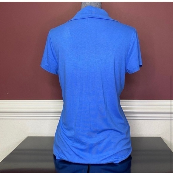 NWT Talbots blue cowl neck short sleeve blouse M women new with tag top … - Picture 2 of 4